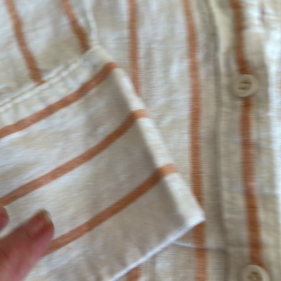 Madewell linen Viscose blend shirt stripe XS oversized - Picture 6 of 11